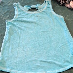Light Blue Sleeveless Tank Top with Back Bow
